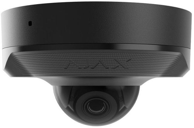 IP-Камера дротова Ajax DomeCam Mini, 8мп, 2.8мм, Poe, True WDR, IP 65, ІЧ 30м, аудіо, кут огляду 100° до 110°, міні купольна, чорна