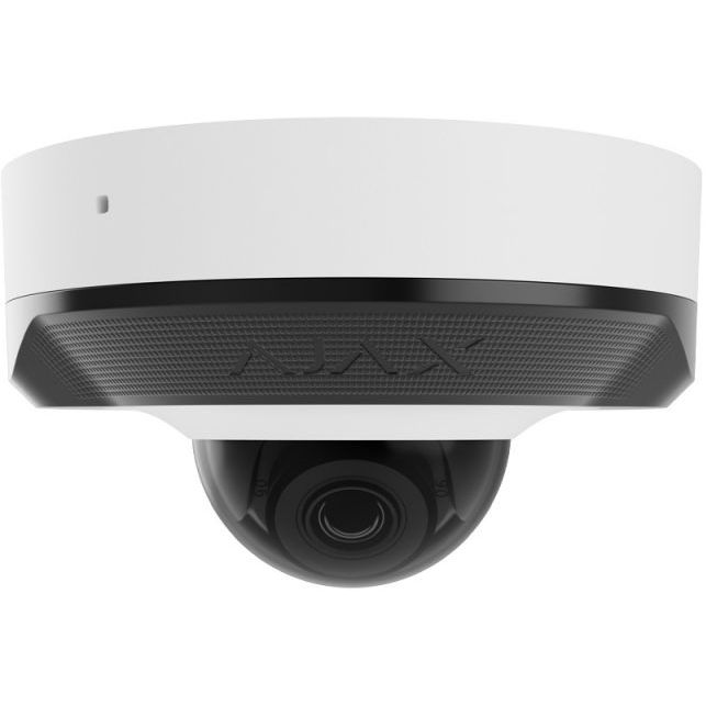 IP-Камера дротова Ajax DomeCam Mini, 8мп, 2.8мм, Poe, True WDR, IP 65, ІЧ 30м, аудіо, кут огляду 100° до 110°, міні купольна, біла