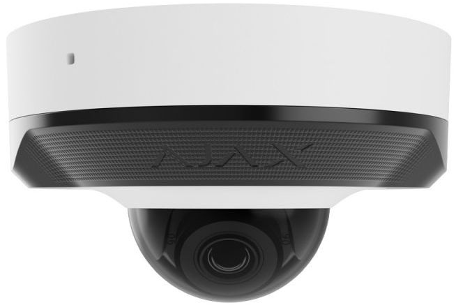 IP-Камера дротова Ajax DomeCam Mini, 8мп, 2.8мм, Poe, True WDR, IP 65, ІЧ 30м, аудіо, кут огляду 100° до 110°, міні купольна, біла