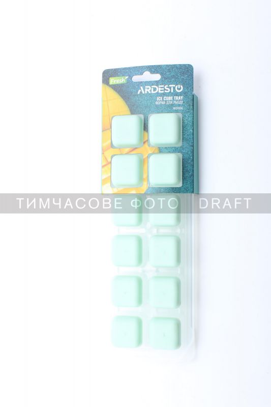 Форма для льоду з кришкою Ardesto Fresh, 27х9.5х3.8см, силікон, пластик, зелений