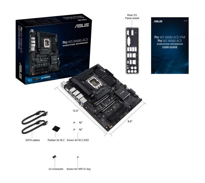 Материнcька плата ASUS Pro WS W680-ACE IPMI s1700 W680 4xDDR5 M.2 HDMI DP D-Sub ATX