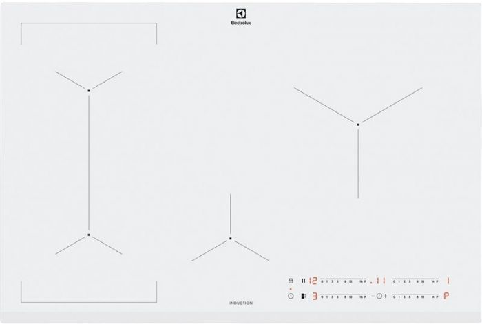 Варильна поверхня Electrolux індукційна, 80см, розширена зона, білий