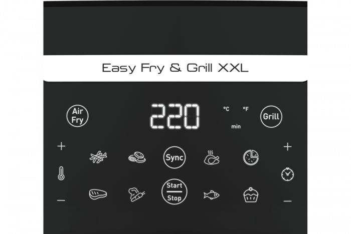 Мультипіч Tefal EasyFry&Grill XXL, 1830Вт, чаша-6.5л, сенсорне керув., 8 програм, пластик, чорний