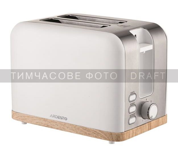 Тостер Ardesto T-F420WWD, 800Вт, метал, 2 слоти, білий