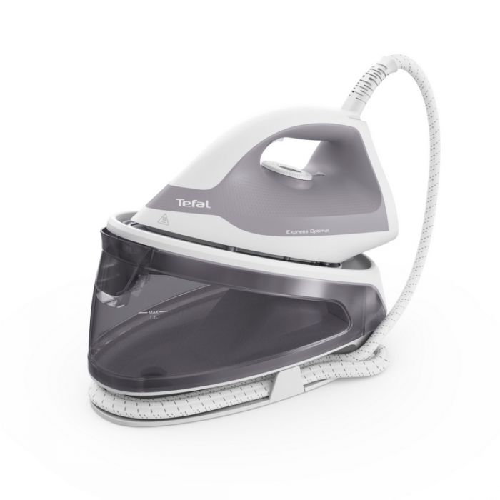 Праска-парогенератор Tefal Express Optimal, 2200Вт, 1200мл, паровий удар -200гр, постійна пара - 110гр, керам. підошва, біло-сірий