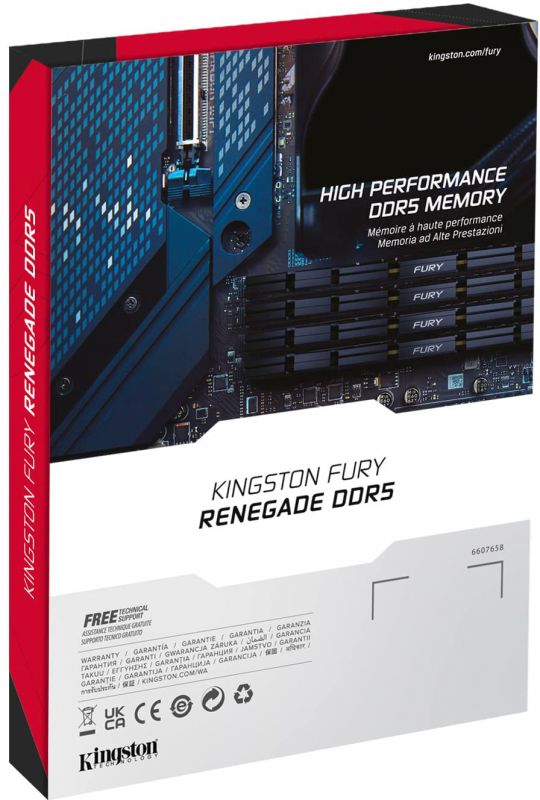 Пам'ять ПК Kingston DDR5 32GB KIT (16GBx2) 7600 FURY Renegade XMP Срібний