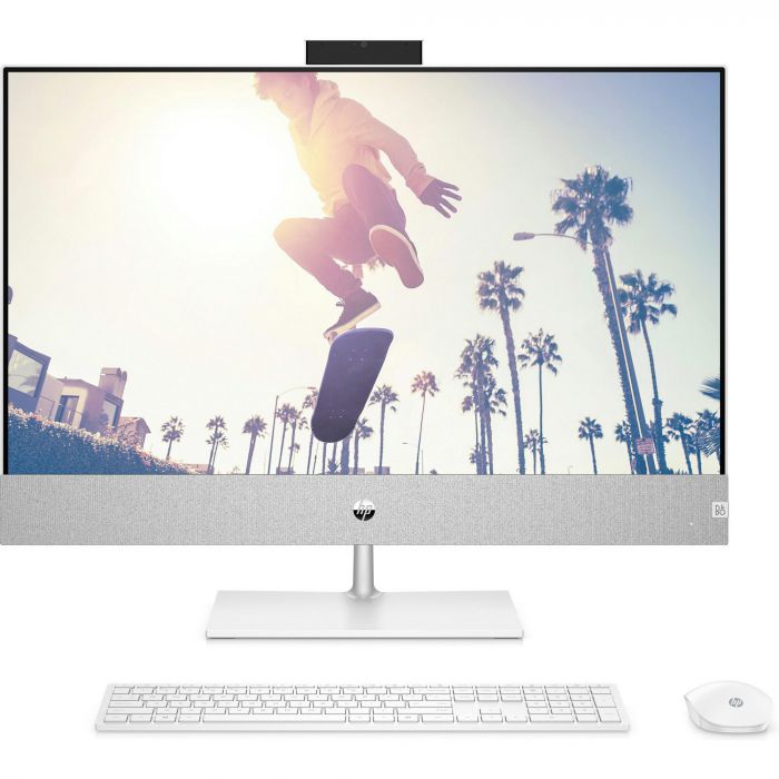 Комп'ютер персональний моноблок HP Pavilion 27" FHD IPS AG, Intel i5-13400T, 16GB, F512GB, NVD1650-4, WiFi, кл+м, DOS, білий