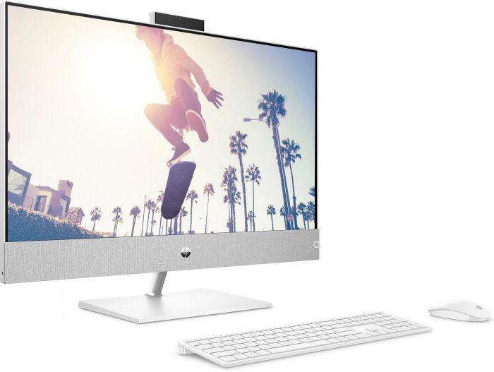 Комп'ютер персональний моноблок HP Pavilion 27" FHD IPS AG, Intel i5-13400T, 16GB, F512GB, NVD1650-4, WiFi, кл+м, DOS, білий