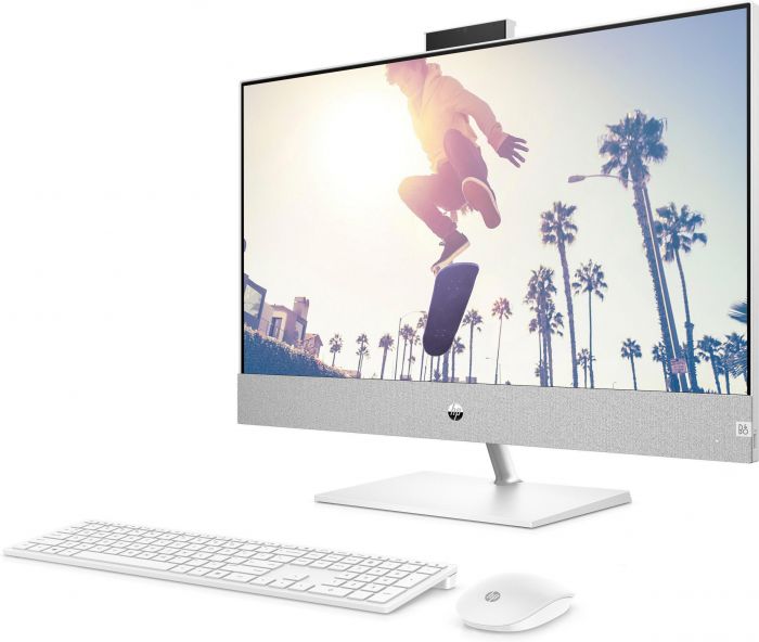 Комп'ютер персональний моноблок HP Pavilion 27" FHD IPS AG, Intel i5-13400T, 16GB, F512GB, NVD1650-4, WiFi, кл+м, DOS, білий