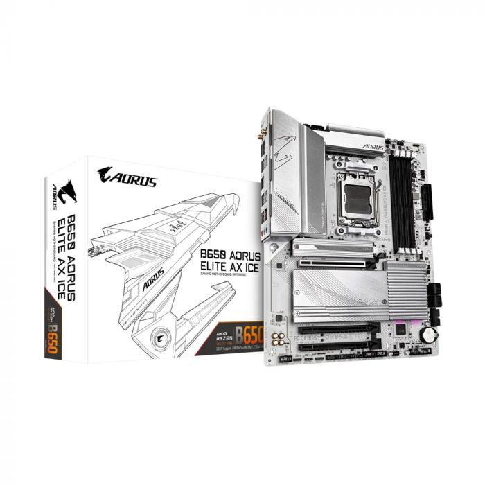 Материнська плата GIGABYTE B650 A ELITE AX ICE sAM5 B650 4xDDR5 M.2 HDMI DP Wi-Fi BT ATX