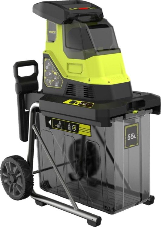 Подрібнювач садовий акумуляторний Ryobi RY36SHX40-0 36В MAX POWER 40мм контейнер 55л фреза 23кг