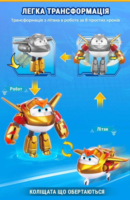 Ігровий набір Super Wings Transforming Золотий Хлопчик і улюбленець (Golden Boy & Pet)