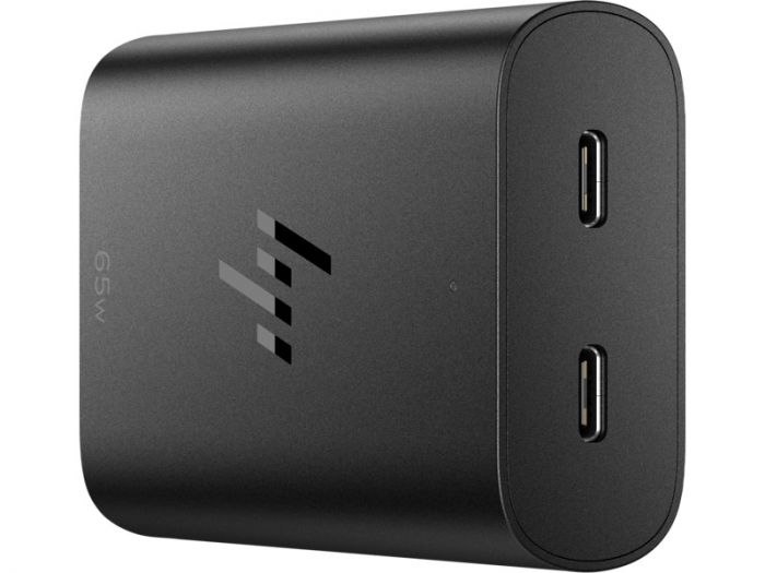 Зарядний пристрій мережевий HP 65W 2хUSB-C, кабель USB-C > USB-C, 1м, чорний