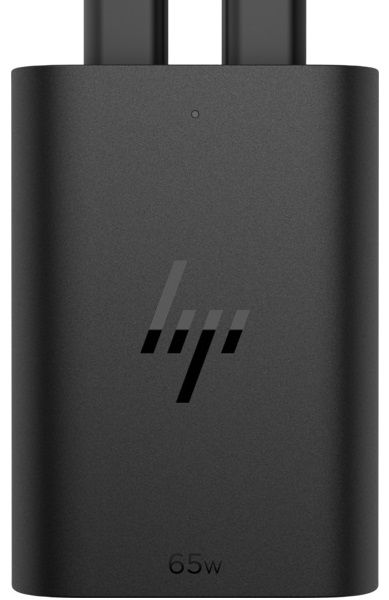 Зарядний пристрій мережевий HP 65W 2хUSB-C, кабель USB-C > USB-C, 1м, чорний