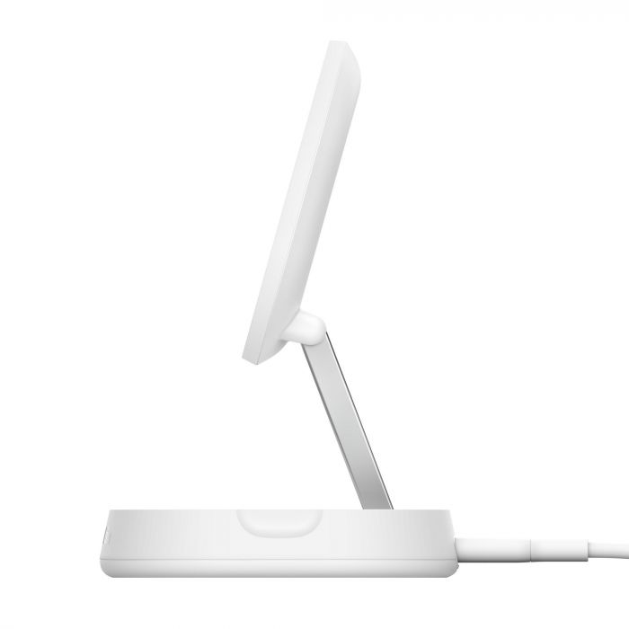 Зарядний пристрій бездротовий Belkin 15Вт Magnetic Stand Qi2, білий