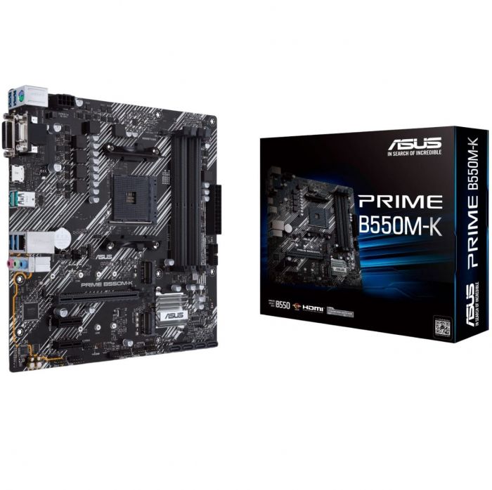 Материнcька плата ASUS PRIME B550M-K ARGB sAM4 B550 4xDDR4 M.2 HDMI DVI D-Sub mATX ARGB