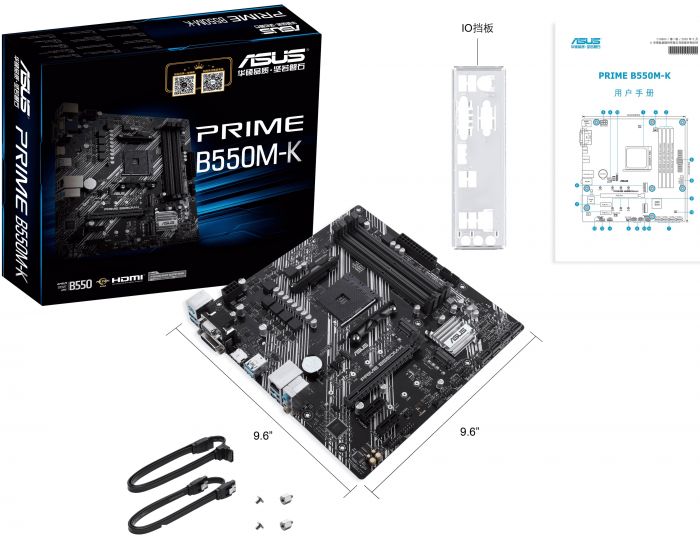 Материнcька плата ASUS PRIME B550M-K ARGB sAM4 B550 4xDDR4 M.2 HDMI DVI D-Sub mATX ARGB