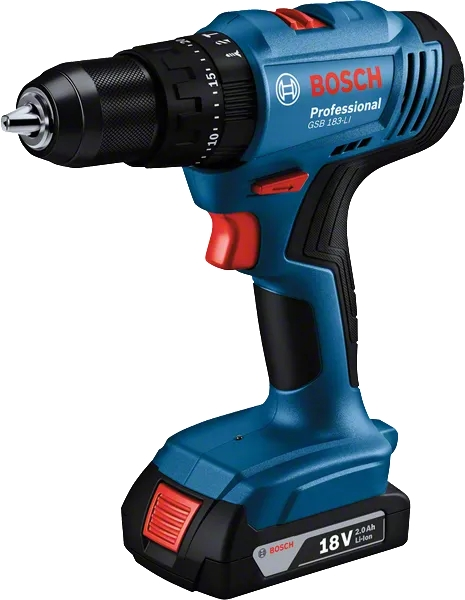 Шурупокрут-дриль ударний акумуляторний Bosch GSB 183-LI 18В 2х2А·год 21-56Нм 374-1815об·хв кейс 1.2кг