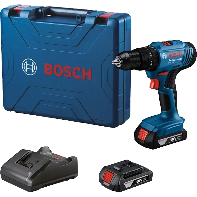 Шурупокрут-дриль ударний акумуляторний Bosch GSB 183-LI 18В 2х2А·год 21-56Нм 374-1815об·хв кейс 1.2кг