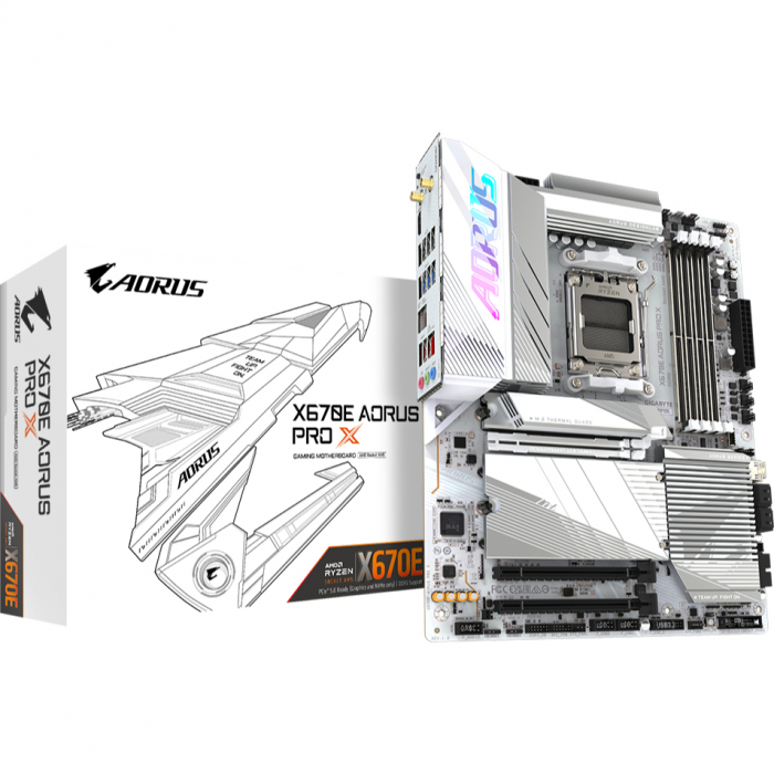 Материнська плата GIGABYTE X670E AORUS PRO X sAM5 X670 4xDDR5 M.2 HDMI Wi-Fi BT ATX