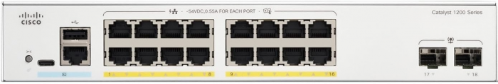 Комутатор Cisco Catalyst 1200 16xGE, PoE, 2x1G SFP