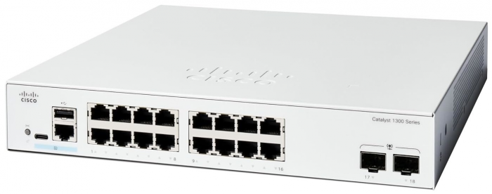 Комутатор Cisco Catalyst 1300 16xGE, 2x1G SFP