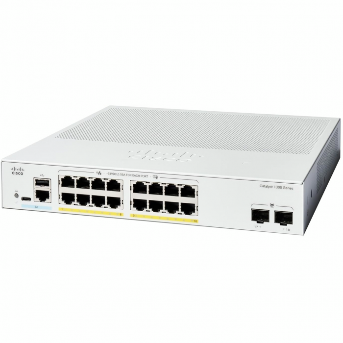 Комутатор Cisco Catalyst 1300 16xGE, PoE, 2x1G SFP