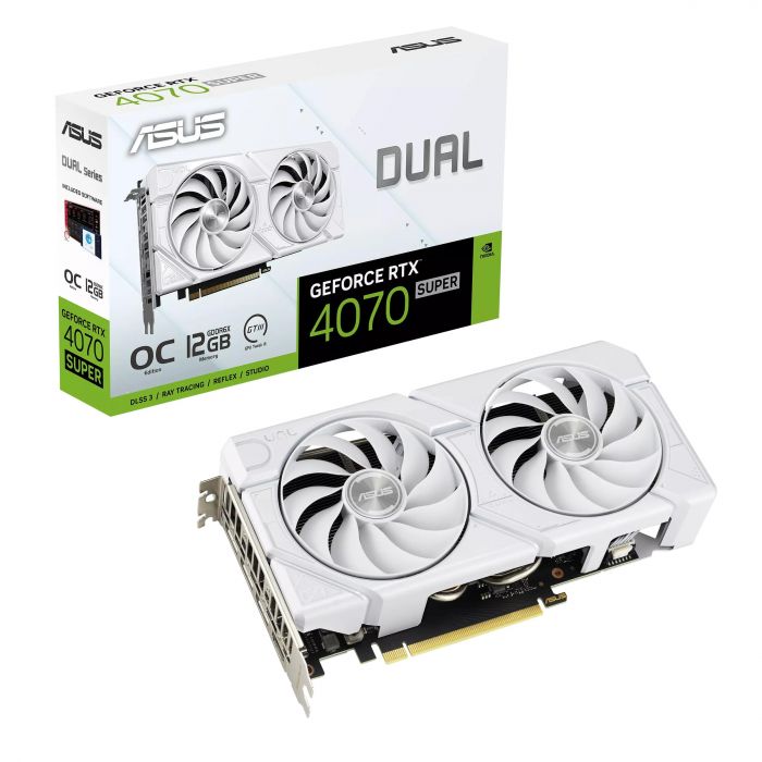 Відеокарта ASUS GeForce RTX 4070 SUPER 12GB GDDR6X EVO білий DUAL-RTX4070S-O12G-EVO-WHITE