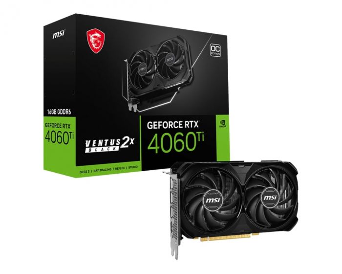 Відеокарта MSI GeForce RTX 4060 Ti 16GB GDDR6 VENTUS 2X OC BLACK