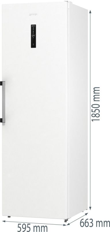 Морозильна камера Gorenje, 185.5x59.5х66.3, 280л, 1дв., A++, NF, диспл зовн., інвертор, білий