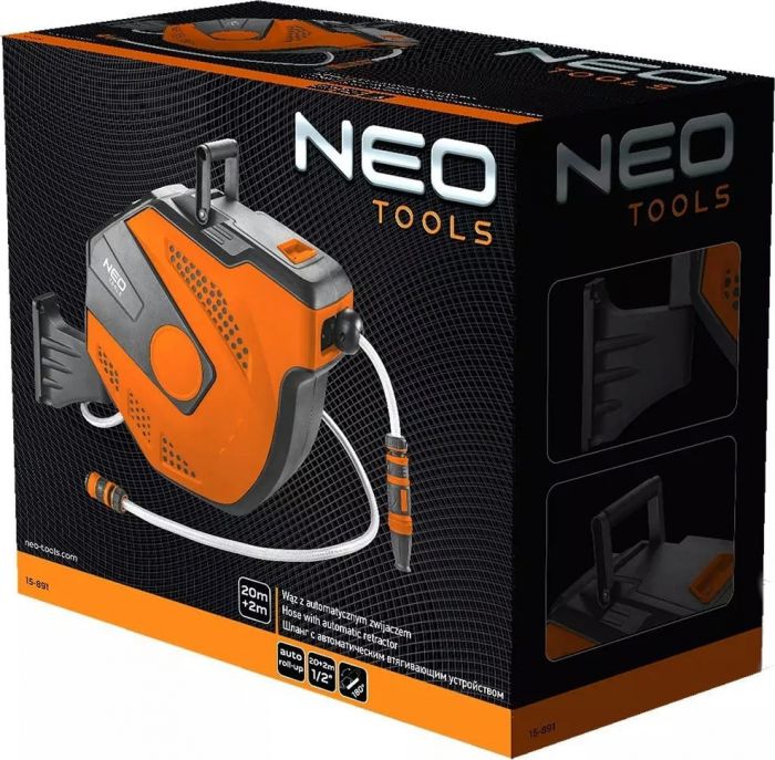 Котушка зі шлангом Neo Tools автоматична 20м+2м шланга 1/2"