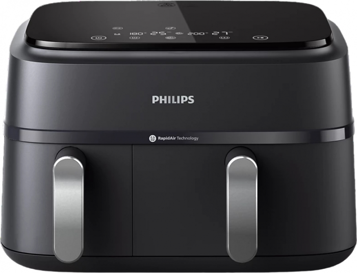 Мультипіч Philips Ovi Dual 2750Вт, чаша-6+3л, сенсорне управл., 2 контейнера,8 авто. Програм, пластик, чорний