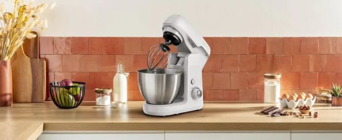 Кухонна машина Tefal Bake Partner 1100Вт, чаша-метал, корпус-пластик, насадок-8, білий