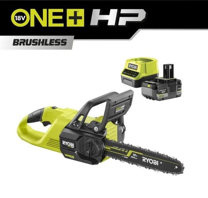 Пила ланцюгова акумуляторна Ryobi ONE+ HP RY18CSX30A-150 18B 1х5А·год ЗП шина 30см безщіткова 13.2м/с 3.2кг