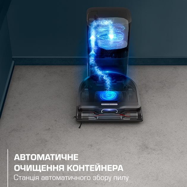 Робот-пилосос Rowenta миючий X-Plorer Serie 220+ Animal & Allergy Model, 5600ПаВт, h=9.7см, 0.35л, конт пил -0.22л, автон. робота до 120хв, чорний