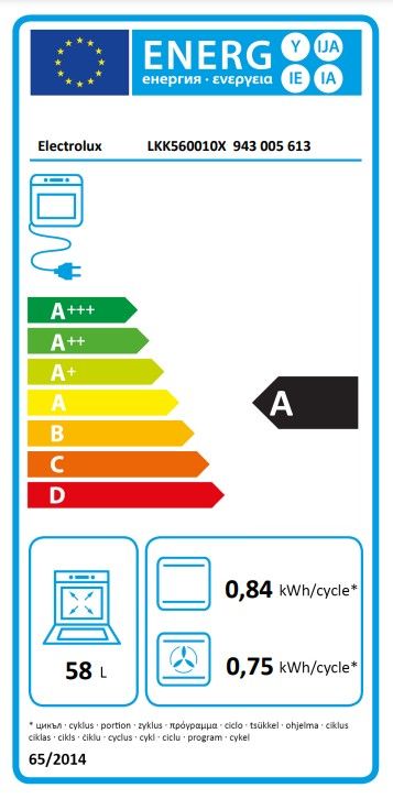 Плита Electrolux комбінована, 58л, 50x60см, конвекція, пара, нерж