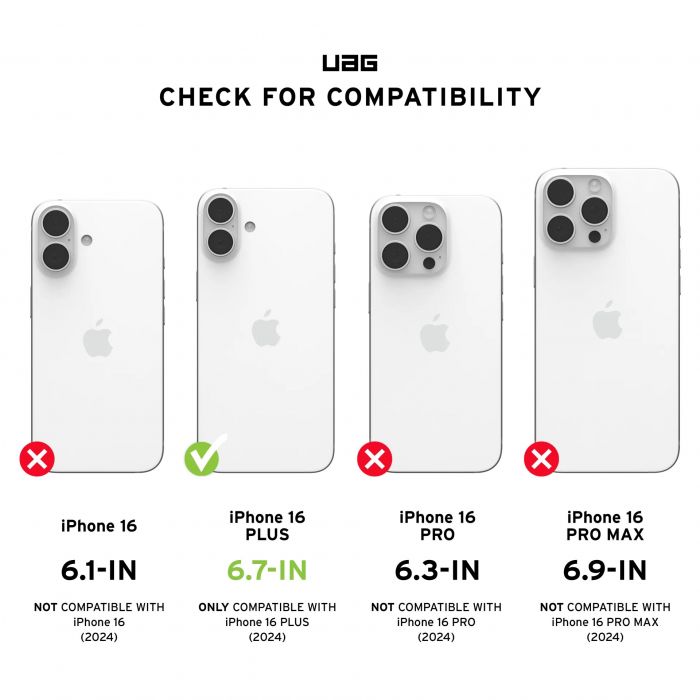 Чохол UAG для iPhone 16 Plus, Essential Armor Magsafe, Black