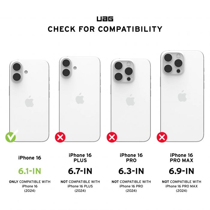 Чохол UAG для iPhone 16, Essential Armor Magsafe, Black