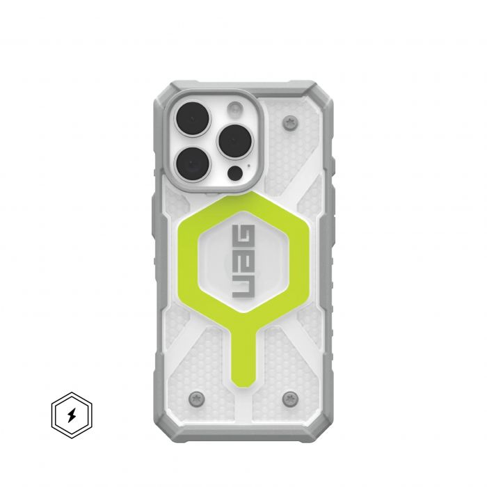 Чохол UAG для iPhone 16 Pro, Pathfinder Clear Magsafe, Active Neon