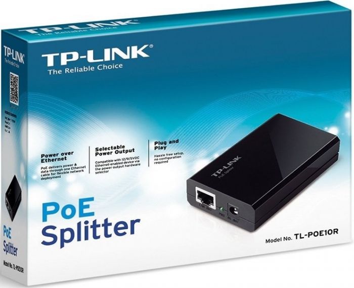 Сплітер PoE TP-LINK POE10R 1xGE, 1xGE PoE PD, 15.4Вт