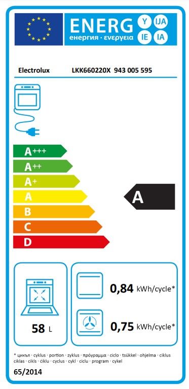 Плита Electrolux комбінована, 58л, 60x60см, дисплей, конвекція, чавун, пара, нерж