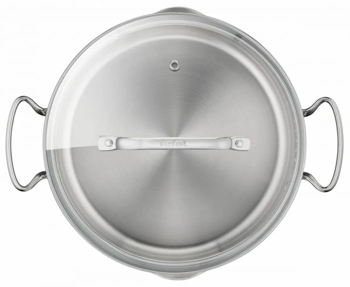 Каструля Tefal DUETTO, 5л, з кришкою, нержавіюча сталь, скло