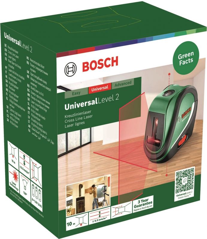 Нівелір лазерний Bosch UniversalLevel2, до 10м, 0.5мм/м, 0.46кг