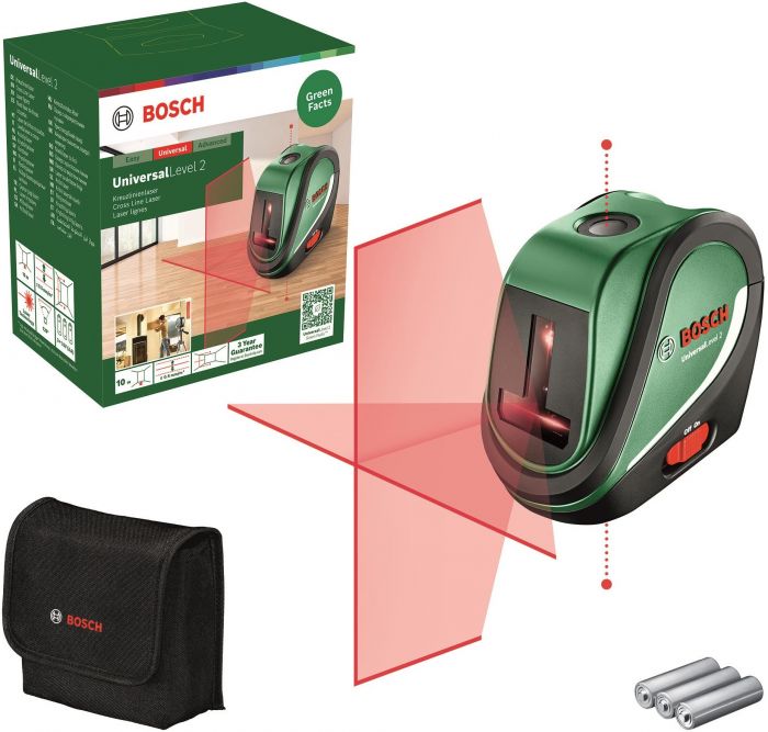 Нівелір лазерний Bosch UniversalLevel2, до 10м, 0.5мм/м, 0.46кг