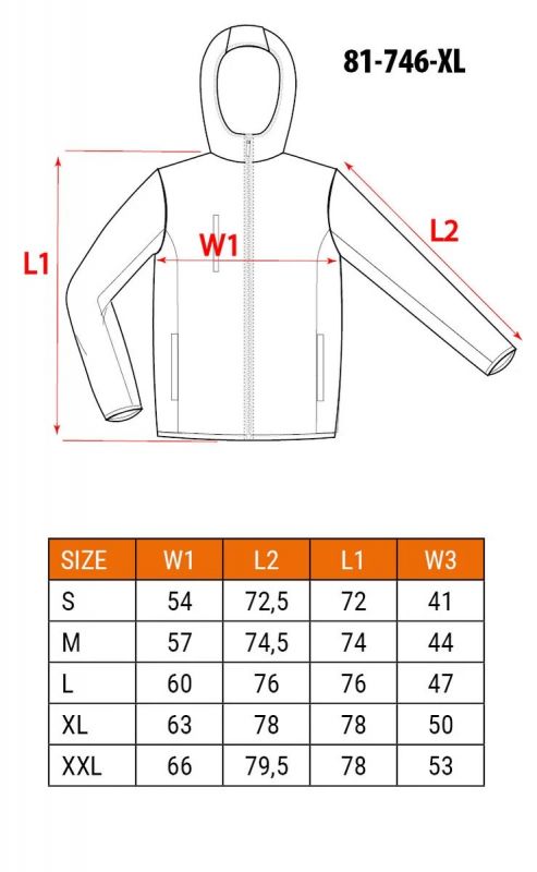 Куртка робоча Neo Tools Basic, XL(54), підвищеної видимості, полиэстер, 240 г/м2, помаранчевий