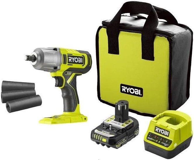 Гайковерт ударний акумуляторний Ryobi ONE+ RIW18-1C20SA3 18В АКБ 1х2А·год 2600об·хв 800Нм 1/2" 3 швидкості 1.7кг сумка