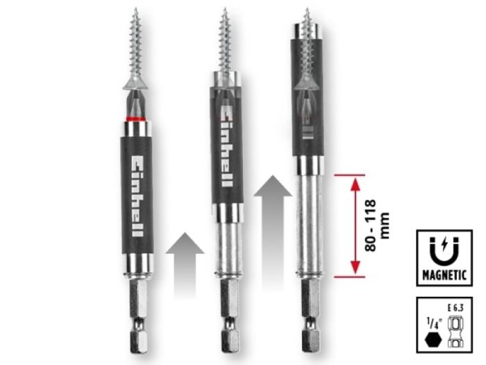 Біти Einhell, набір 42шт, HEX, PH, PZ, Torx, 50мм, кейс