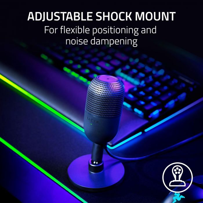 Мікрофон геймінговий Razer Seiren V3 Mini, Omni, USB-A, 1.2м, чорний
