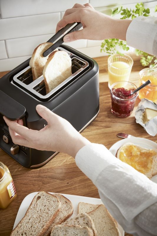 Тостер Tefal Includeo 850Вт, розморожування, щипці, термопластик, чорний