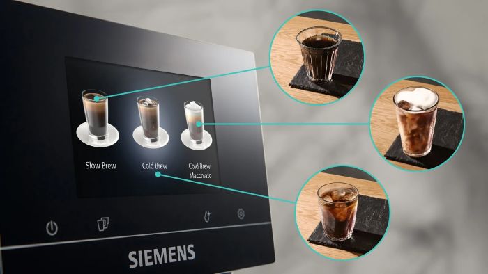 Кавомашина Siemens, 2.4л, зерно+мелена, автомат.капуч, LED-дисплей, авторецептів -19, чорний